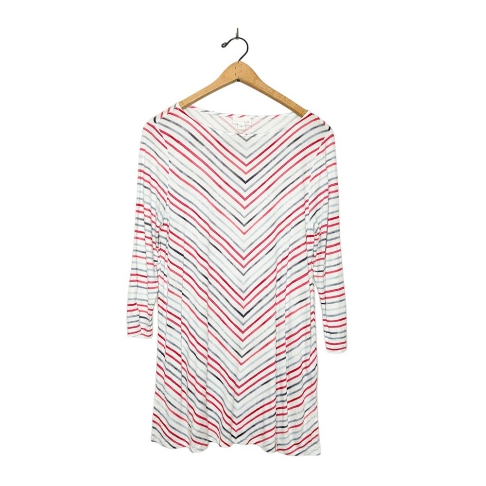 J. Jill Casual Red White Blue Stripe Tunic Shirt Small S‎
